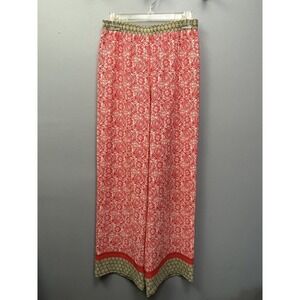 Cato Pants‎ Womens Small Boho Wide Leg Pants colorful elastic waist Festival
